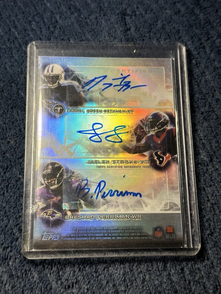 Tarjeta de radiocontrol Topps Platinum 2015 hexagraph 6 automático/10 Amari Cooper DeVante Parker/10 Foto 2 de 2