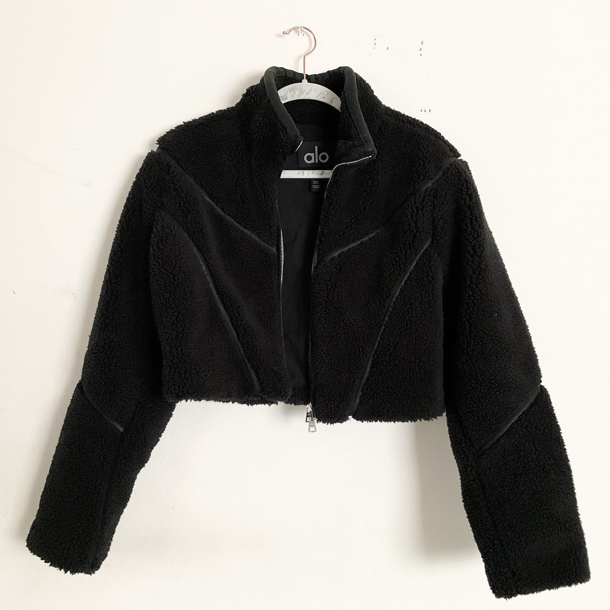 Alo Yoga Sherpa Cropped Slope Side Jacket Black M | eBay