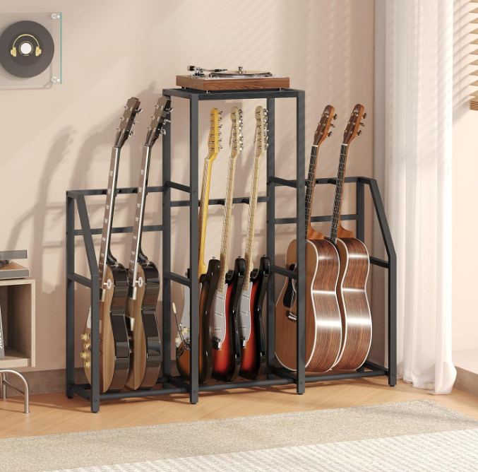 Guitar Stand, Multi Guitar Rack Stand for 7-10 String Instruments, for Acoust...