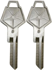 2 NEW CHRYSLER DODGE FACTORY ORIGINAL IGNITION/DOORS UNCUT KEY BLANK W/ LOGO