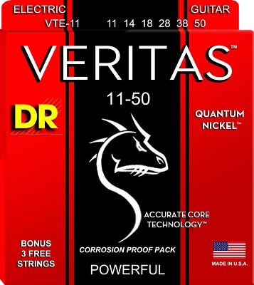DR VTE-11 Veritas Quantum Nickel Electric Guitar Strings gauges 11-50