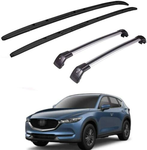 4Pcs Fit for Mazda CX-5 CX5 2017-2022 Aluminum Roof Rail Rack Carrier Cross Bar - Foto 1 di 2
