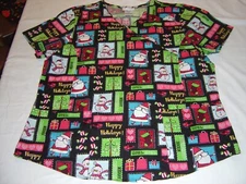 Womens BRAND NEW Christmas Scrub Top, Surgical, Nurse, CNA, Physician, SCRUBSTAR