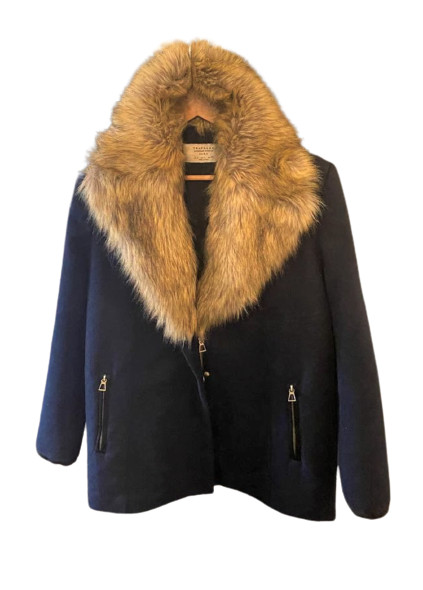 zara fur collar coat