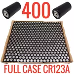 NEW CASE OF 400 PACK BLACK LITHIUM CR123A 3V BATTERY CELL DL123 EL123 CR17345