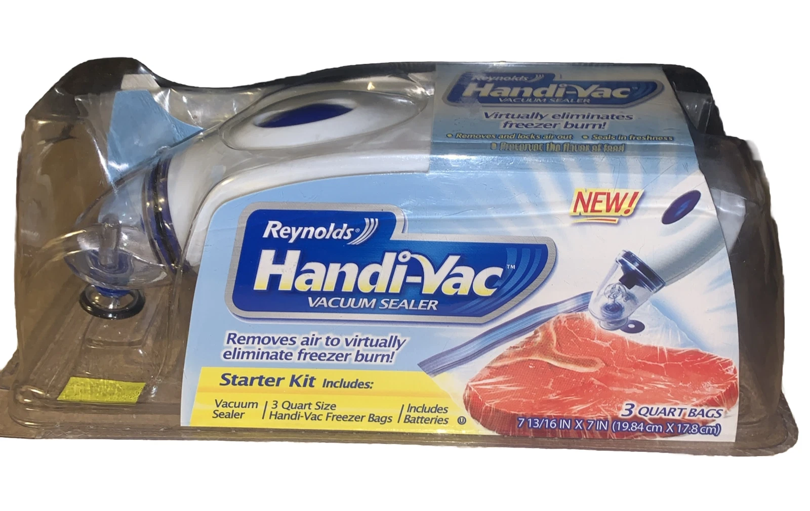 Reynolds Handi-Vac Vacuum Sealer Freezer Storage Bag Starter Kit w/ Bonus Qt Bag