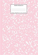 Marble Notebook A4: Pastel Pink College Ruled Journal Paperback or Softback 