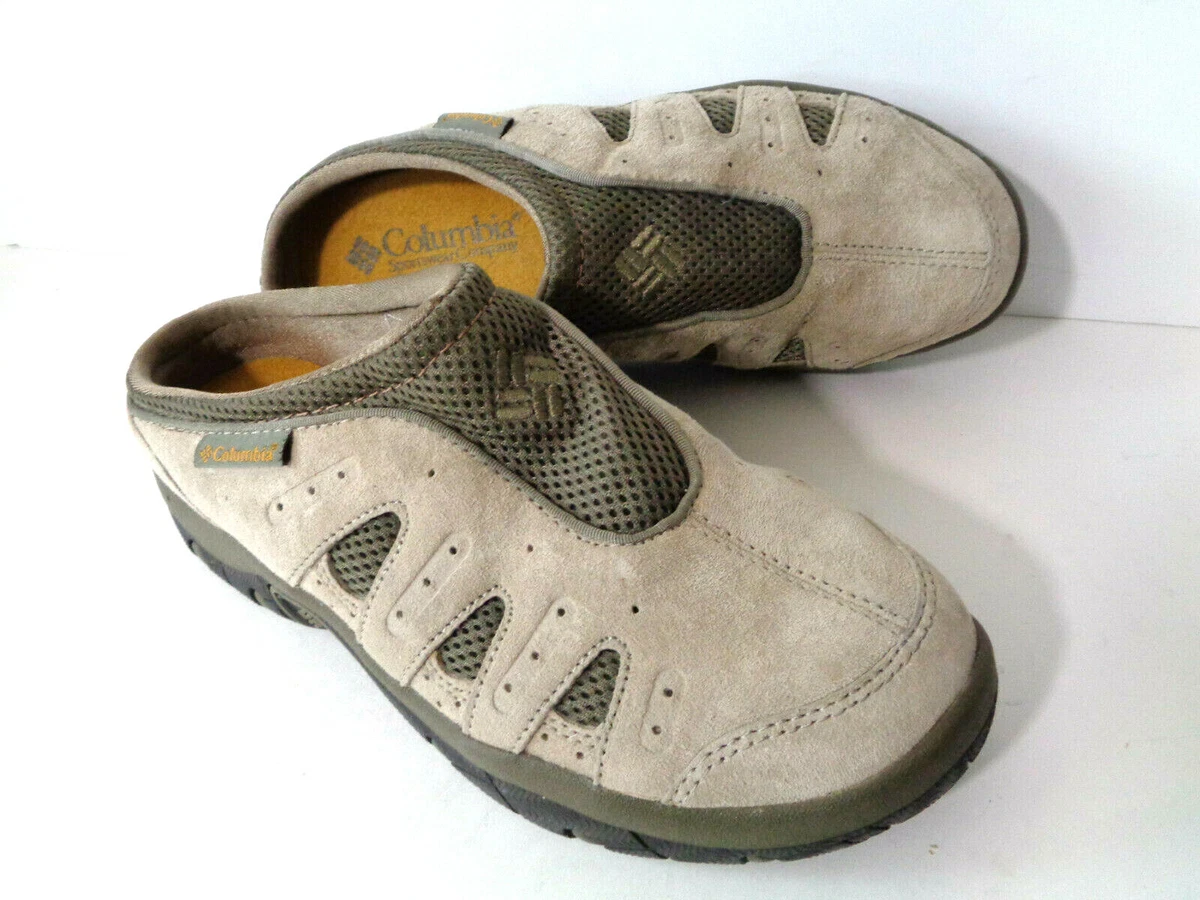 COLUMBIA WMNs US 7M EUR 38 ATSA Clog Beige Suede u0026amp; Mesh Hiking Walking  Shoes | eBay