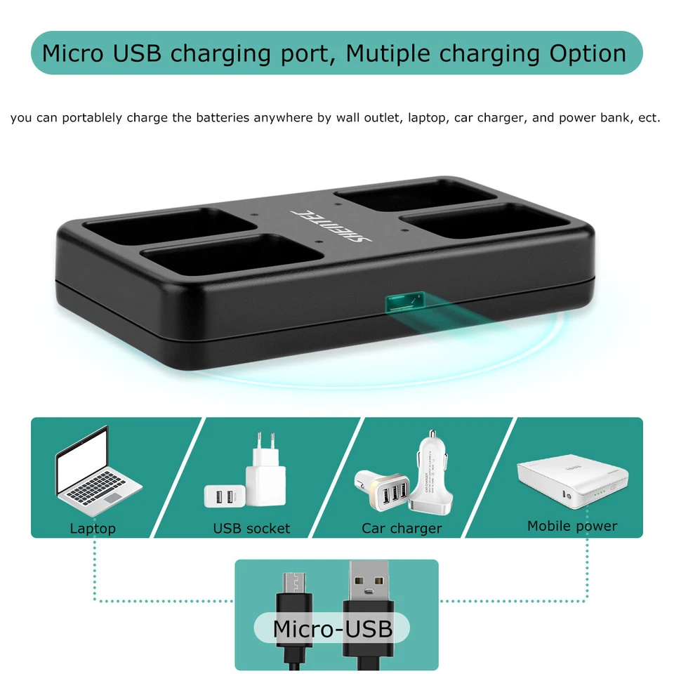 9 Volt Block Lthium Wiederaufladbare Akku Li-ion Batterie / 4 Slot 9V Ladegerät - Bild 3 von 4