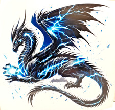 Thunder Lightning Dragon Vinyl Decal Sticker 5.75 X 5.75 Clear Background Thunder Lightning Dragon Vinyl Decal Sticker 5.75 X 5.75 Clear Background