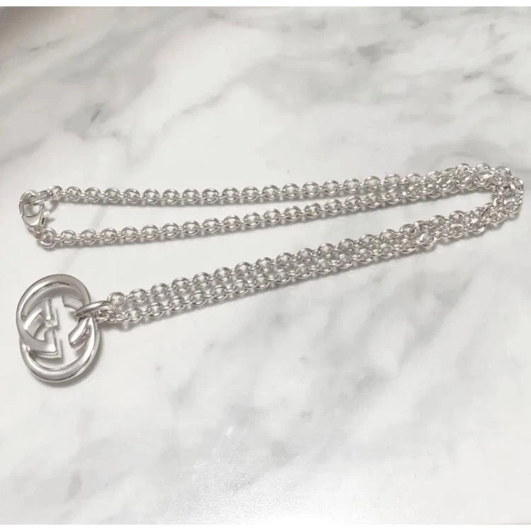 Collier GUCCI GG argent SV 925 chaîne homme 50 cm accessoires femme
