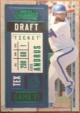 2020 Contenders Elvis Andrus Draft Ticket Green 199/299 Rangers #4 Athletics