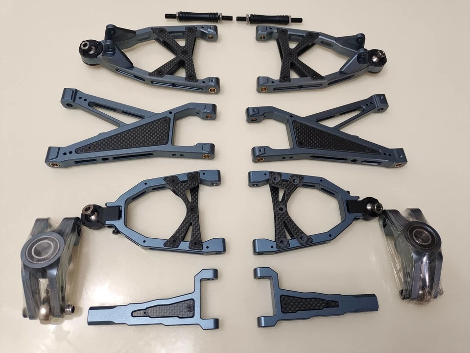 7075 Alloy CNC Front + Rear Upper Lower Suspension Arm Set for Rovan HPI KM Baja - Image 2 of 3