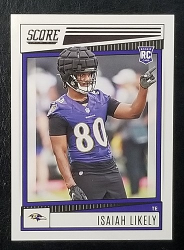 2022 Panini Score Isaiah Likely Rookie Card Baltimore Ravens No 372 EBay