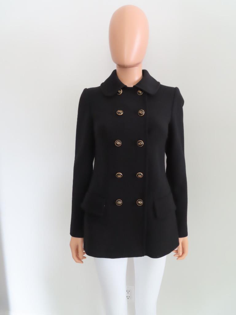 Dolce & Gabbana★素敵!Black Peacoat DG Logo Buttons NWOT Dolce & Gabbana Black Peacoat DG Logo Buttons $1,850 | eBay