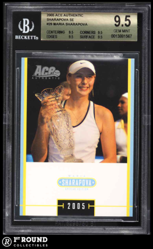Maria Sharapova BGS 9.5: 2005 Ace Authentic Sharapova Rookie #MS-29 Subset POP 2 - Picture 1 of 3