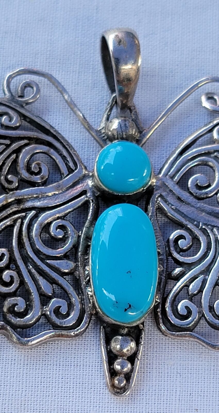Vintage 925 Sterling Silver Beautiful Turquoise B… - image 2