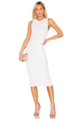 white ribbed bodycon midi dress RAG & BONE White Ribbed Cable Knit Textured Stretch Bodycon Midi Dress XS =  0/2