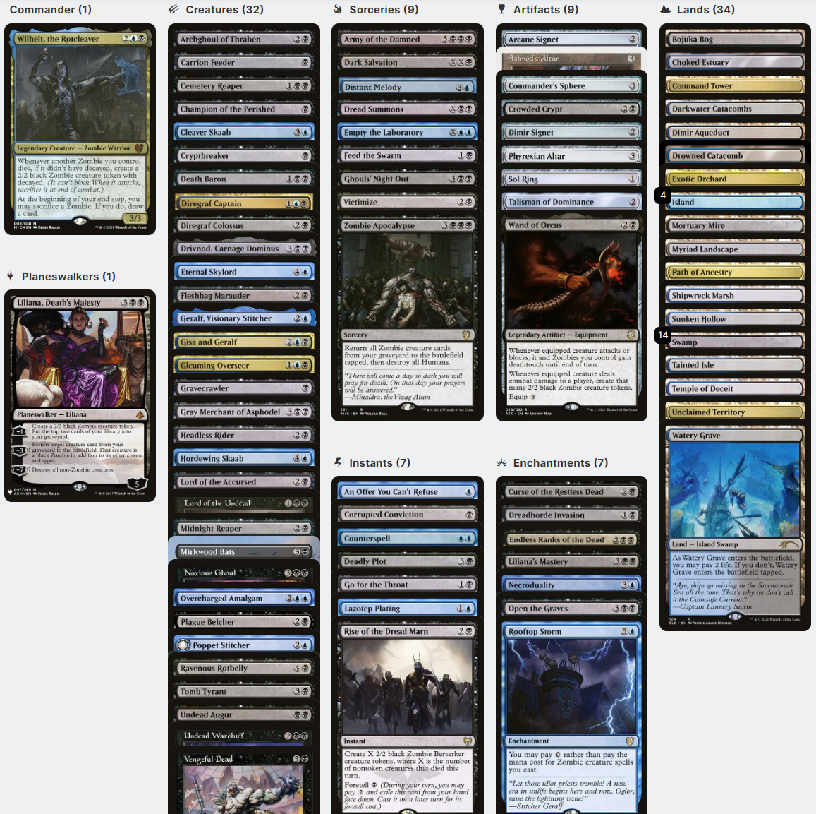 mtg wilhelt commander deck Magic: the Gathering - Wilhelt, The Rotcleaver (002) Ready to play MTG EDH deck from Gray Gauntlet Games. Wilhelt, the Rotcleaver