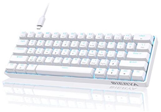 60% Mechanical Keyboard, DK61se Wired Gaming Keyboard withes, Red Switch White-image