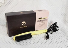 Calista TrianglPRO Heated Hair Detailer Brush Straightener Lift Volume YELLOW