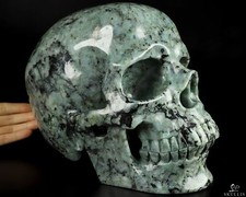 9.9 Emerald Carved Crystal Skull,Super Realis...