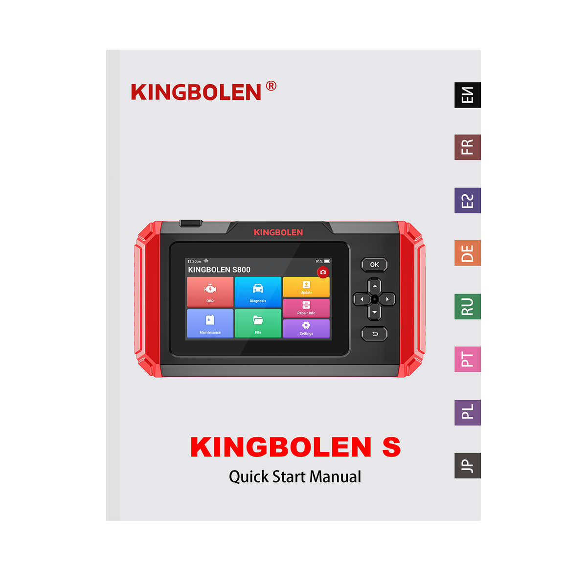 KINGBOLEN S800 OBD2 Scanner – ABS, SRS, Engine, Transmission Diagnostic Tool With 15 Resets & Lifetime Updates