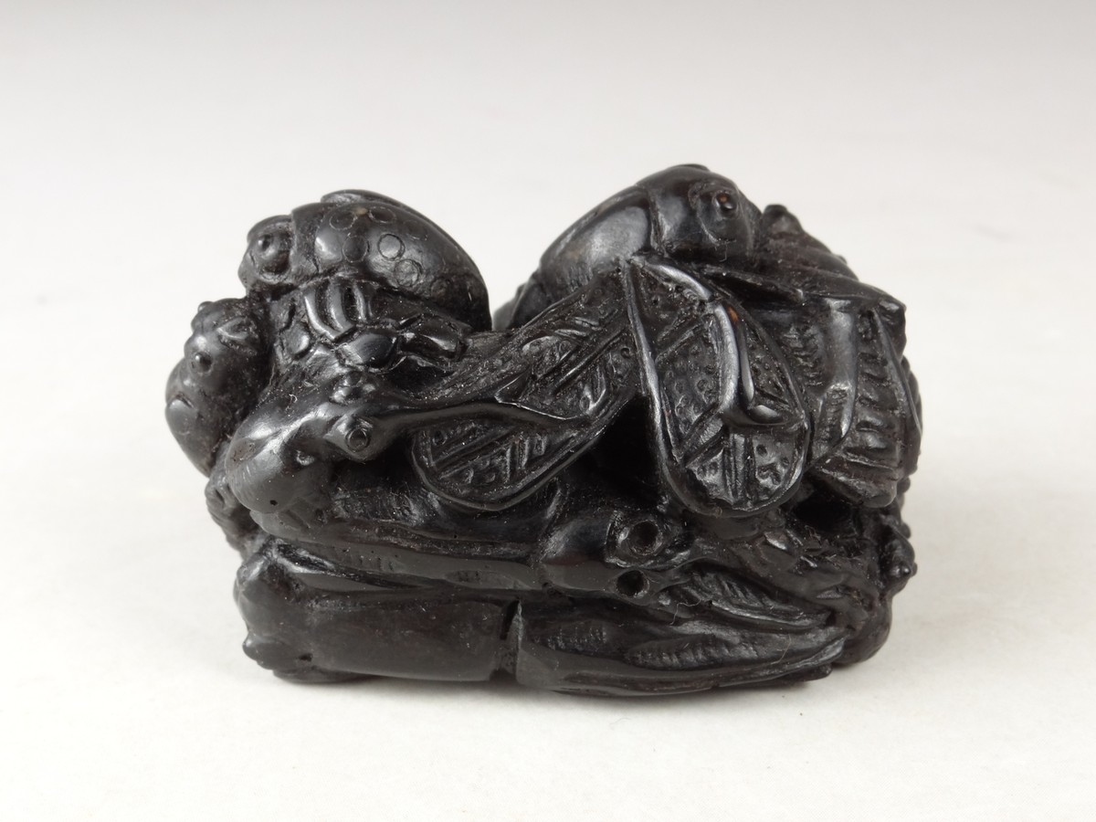 YN76 Netsuke Wood Hand-carved Japanese Vintage Art Geijyutu | eBay