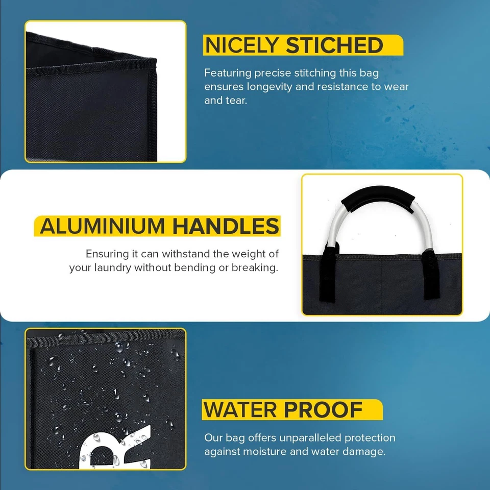 Laundry Basket Storage Bin Foldable Collapsible Dirty Washing Clothes Hamper UK - Image 2 of 4