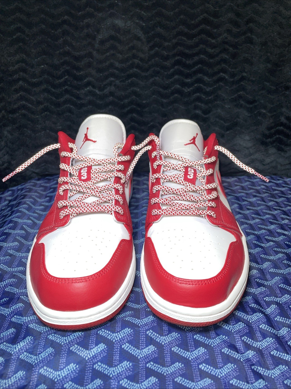 Nike Air Jordan 1 Low Gym Red White- Sz 10.5 Men's -VERY CLEAN- Reflective Laces thumbnail 2