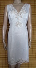 WEISSES UNTERKLEID - UNTERROCK - SPITZE - NYLON - VINTAGE - WIE NEU - GR. M - L