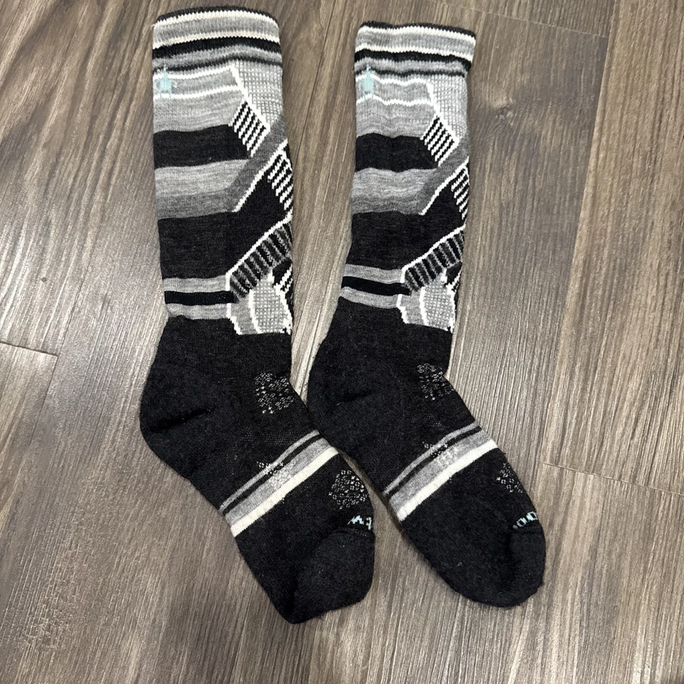 Calcetines de esquí Smartwool negros grises estampados mezcla de lana merino adulto medio cálido Foto 4 de 4