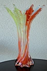 Murano Flavio Poli Fratelli Toso Style 1960’s Glass Vase 14" x 7 Label