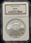 NGC MS69 2008 United States American Silver Eagle One Dollar Coin S$1-089