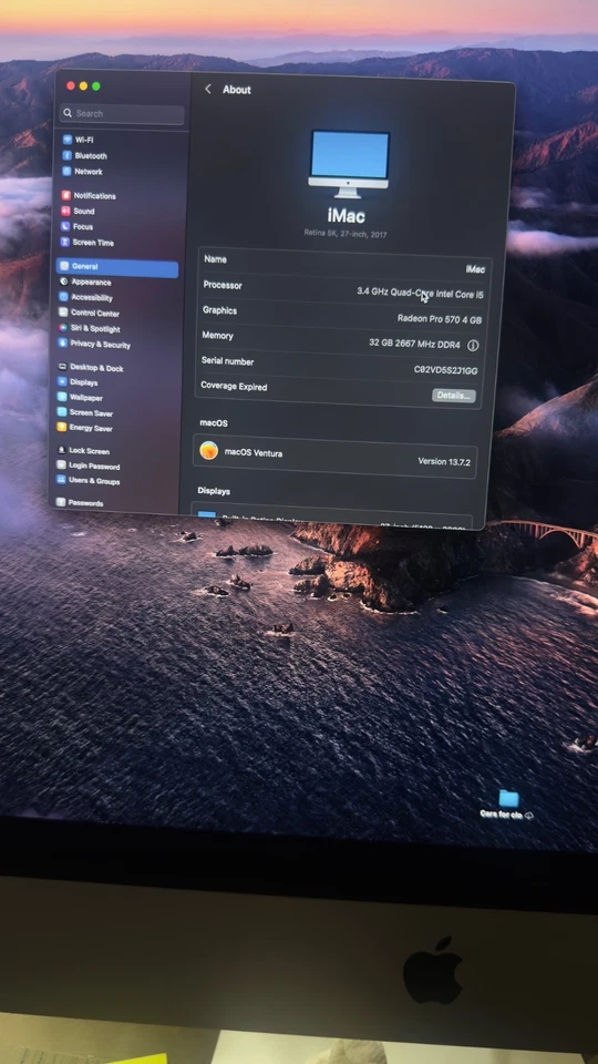 Apple iMac 27" Desktop with 5K Retina Display, 3.4GHz, MNEA2LL/A - (June, 2017) - Image 2 of 4