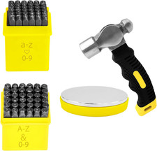 76Pcs Metal Stamping Kit, 1/4" 6Mm Font Uppercase And1/8" 3Mm Lowercase Letter