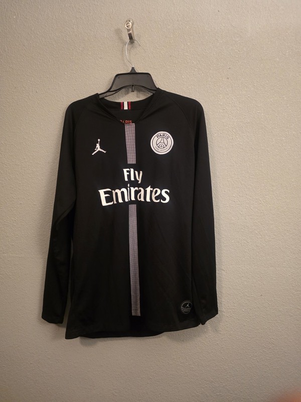 Paris Saint-Germain Men Shirt 2XL Black Jordan Number Logo Activewear Long