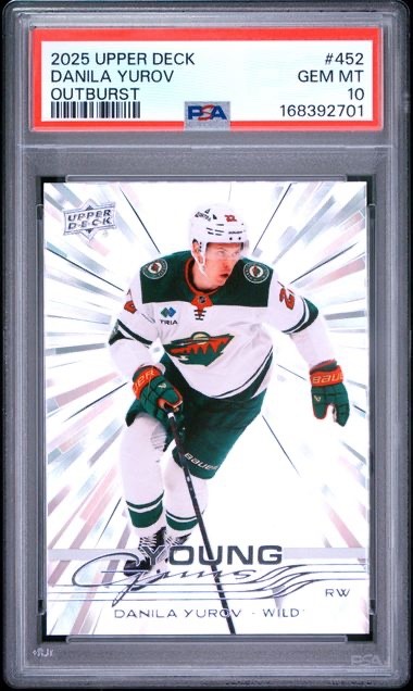 🔥2025-26 Upper Deck - Young Guns Danila Yurov #452 Outburst (RC) PSA 10!🔥