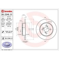 Brembo 2X Bremsscheibe Hinten Ø259 Mm Voll Beschichtet FüR Suzuki Swift IV FZ