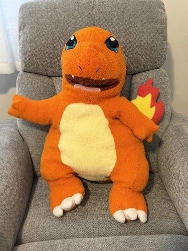 Vintage 1999 POKEMON 22" Jumbo Orange Charmander Cuddle Pillow Pal Plush Toy
