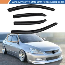 Overlay Fit 2003-2007 Honda Accord Sedan Window Trim Visors Rain Guard Deflector