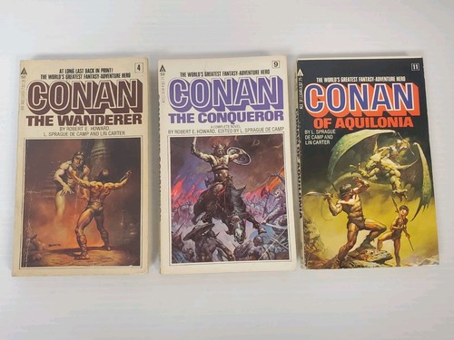 Lot 3 paperbacks Robert E Howard CONAN-The Wanderer, The Conqueror, Of Aquilonia - Picture 1 of 15