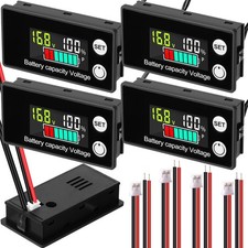 4er-Pack Digitaler Batteriemonitor für Golfwagen 8-100 V, 12 V, 24 V, 36 V,7854