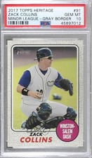 2017 Heritage Minor League Edition Gray 12/25 Zack Collins #91 PSA 10 GEM MT g6p