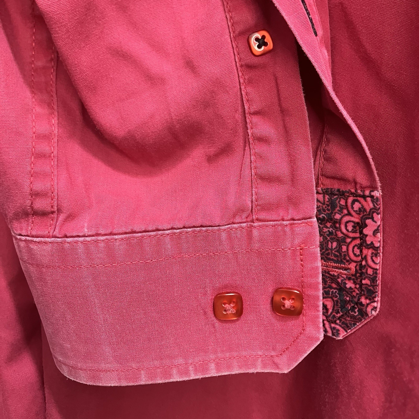 Cinch Men's Solid Maroon Wine Button-Down Shirt S… - image 5