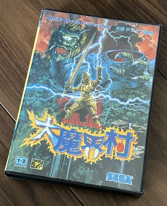 SEGA Mega Drive Daimakaimura Game Cartridges w/ Case & Manual Used