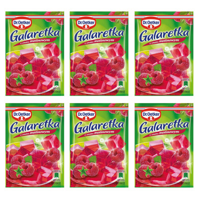 Dr. Oetker Götterspeise Himbeere 6x 72g - Himbeer Wackelpudding Dessert Pulver