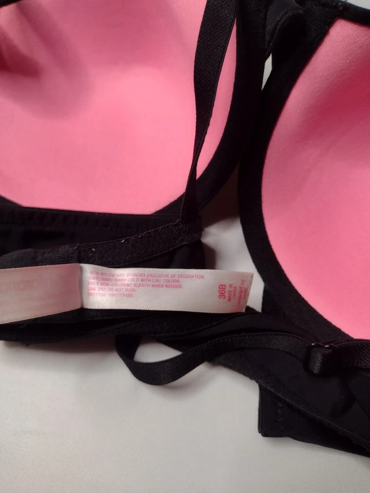 Sujetador Xhilaration 36B negro con aros moldeados copas arco NN Foto 3 de 3