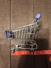 Mini Metal Shopping Cart Barbie Doll Size approx 5" tall x 4" long