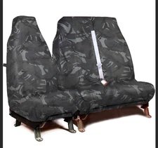 Seat Cover Vans For RENAULT TRAFIC BUSINESS Heavy Duty Waterproof Grey Camo 2 1